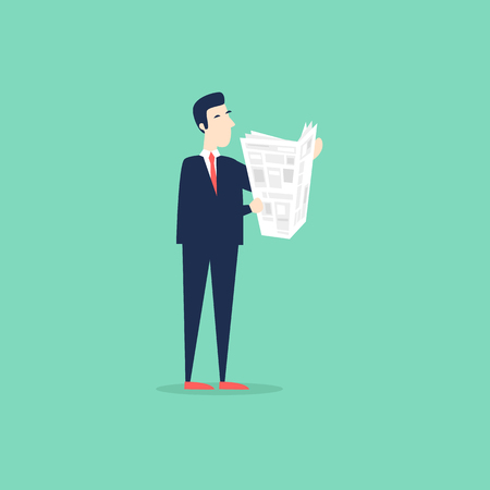 Businessman jumps over obstacles. Flat style vector illustration.のイラスト素材