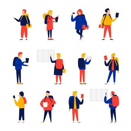 Students. Flat style vector illustration.のイラスト素材