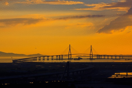 Sunset over the bridge