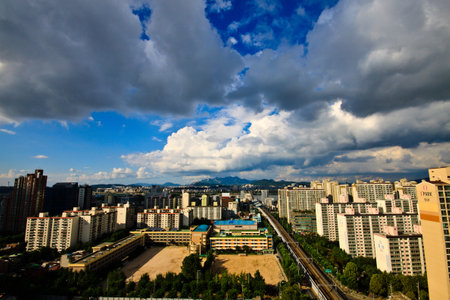 Cloud over the cityのeditorial素材
