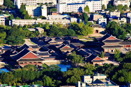 View of palace from aboveのeditorial素材