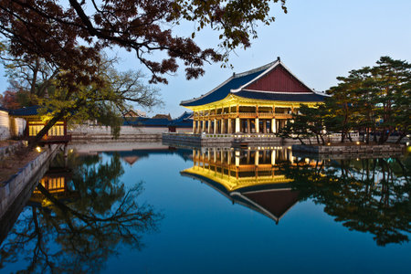 Pavilion with lightingのeditorial素材