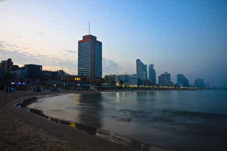 View of beach by dawnのeditorial素材