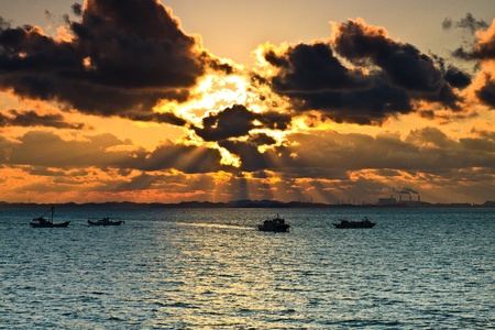 Ray of light over the sea