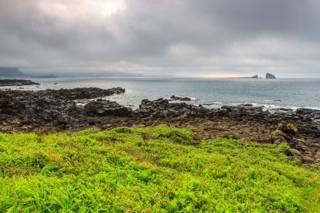 Thick cloud over the beachの写真素材