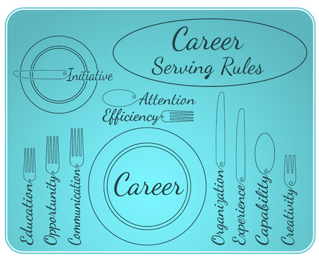 Artistic abstraction showing career elements in serving rules styleのイラスト素材