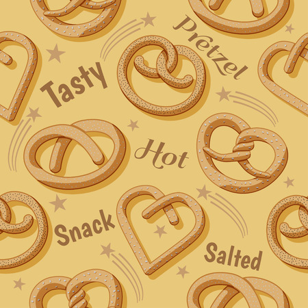 Cute colored pretzel seamless patternのイラスト素材