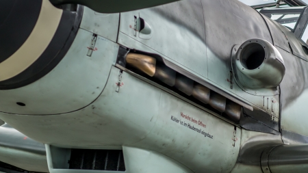 Messerschmitt Bf 109, from top right to bottom left, canopy,  air intake, engine exhaust pipes and cooling radiator のeditorial素材