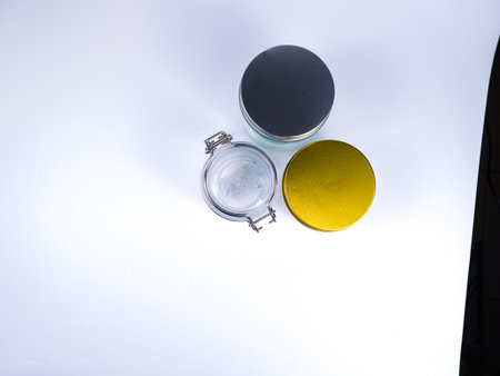 A set of containers on a white background.の写真素材
