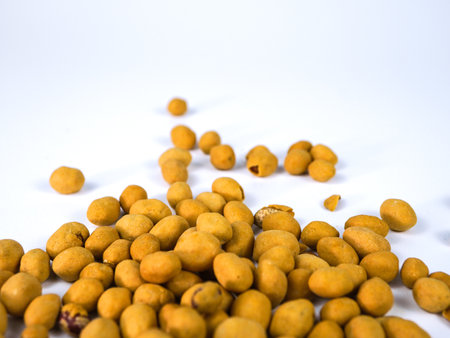 Seeds on white background with copy space.の写真素材