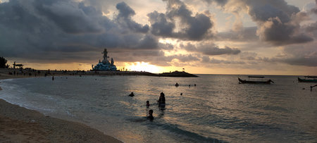 Sunset on the beachの写真素材