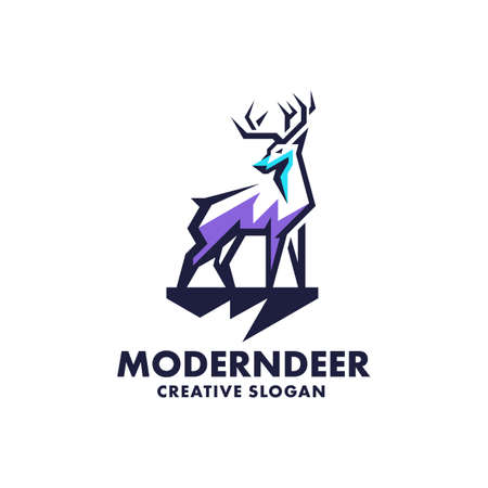 Modern Deer Colors Creative Logo Templateのイラスト素材