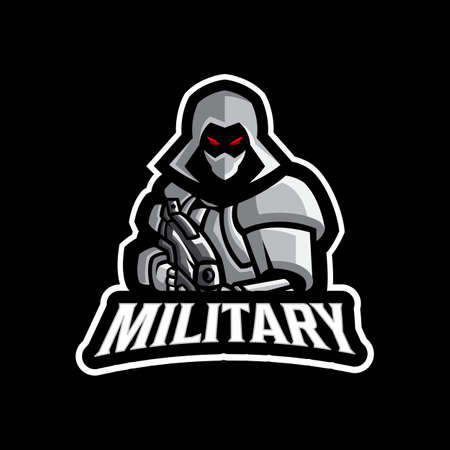 Army Military Modern Mascot Logo Templateのイラスト素材