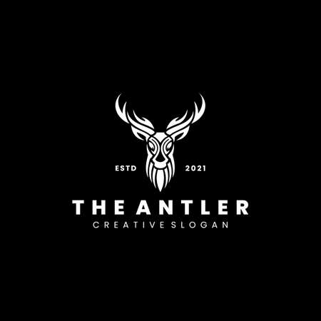 Deer Stylist Badge Logo Templateのイラスト素材