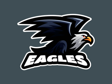 Eagle Fly Mascot Logo Template Illustration Vectorのイラスト素材