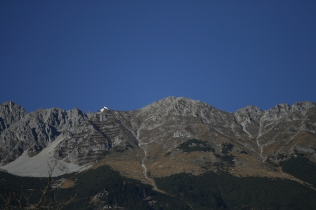 View to the Nordkette from Innsbruckの写真素材