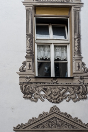 painted windows in Innsbruckの写真素材