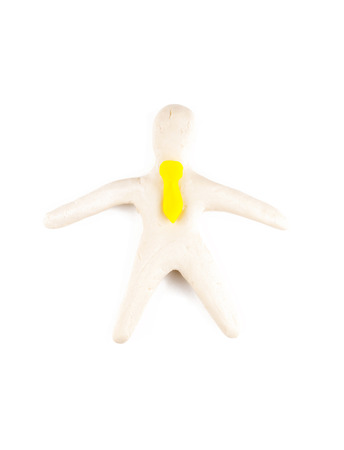 Modeling of plasticine man in a tie. Businessman from plasticine.の写真素材