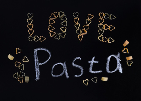 I love pasta sign. I love pasta, textの写真素材