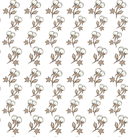 Seamless cotton pattern on white background. Ideal for wrapping paper, greeting cards, textile, wallpapers and decorations.のイラスト素材