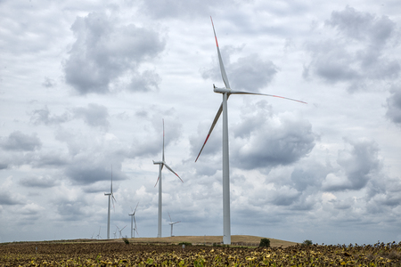 Wind power generation, renewable energyの写真素材