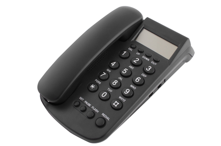 Black desk phoneの写真素材