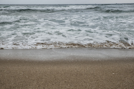 cloudy sea in cloudy weatherの写真素材