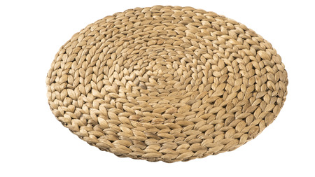 straw table mats, place mat, pot holder, dining table placemat, cup mat on the white backgroundの写真素材