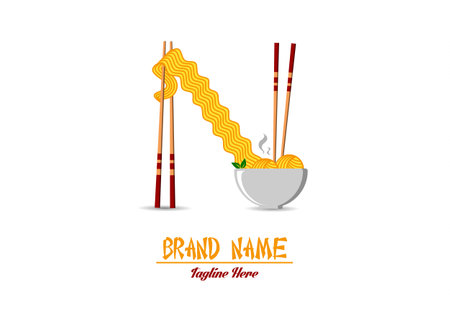 Letter N food logo design templateのイラスト素材