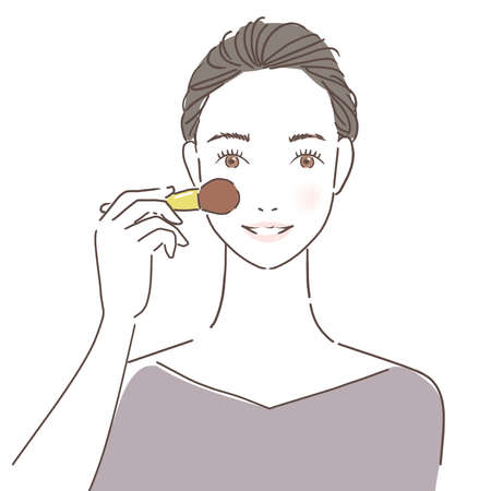 Woman with cheek brushの写真素材