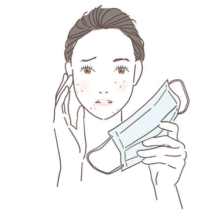 Illustration of woman with rough skinの写真素材