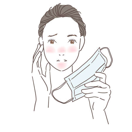 Illustration of woman with rough skinの写真素材