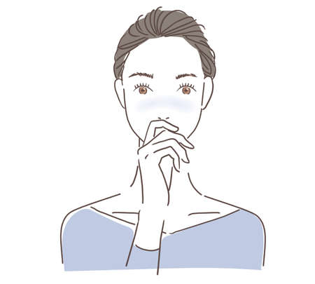 Illustration of surprised womanの写真素材
