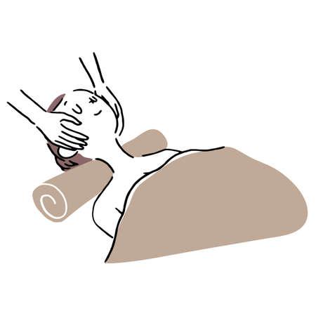 Woman receiving beauty treatment 2のイラスト素材