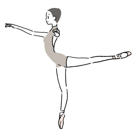 Woman dancing ballet 3のイラスト素材