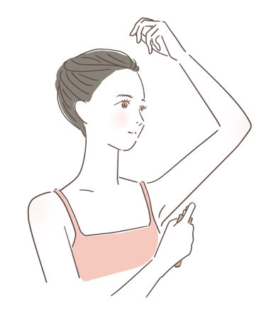 Woman spraying underarmの写真素材