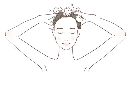 Woman shampooingの写真素材