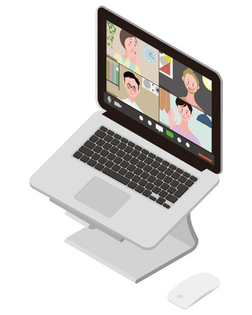 Isometric laptopのイラスト素材
