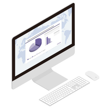 Isometric illust_Desktop PC 1_2のイラスト素材