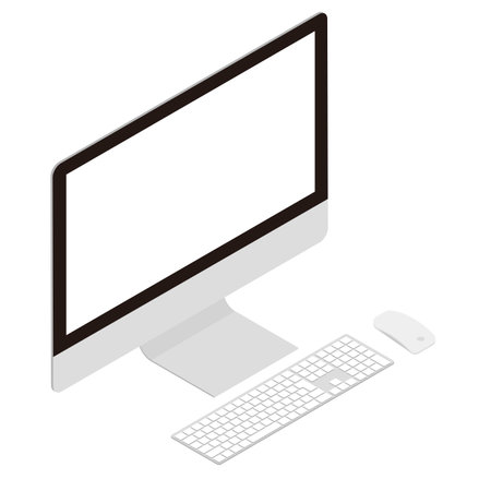 Isometric  Desktop PCのイラスト素材
