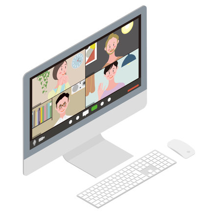 Isometric  Desktop PCのイラスト素材