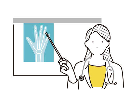 Female doctor explaining X-rayのイラスト素材