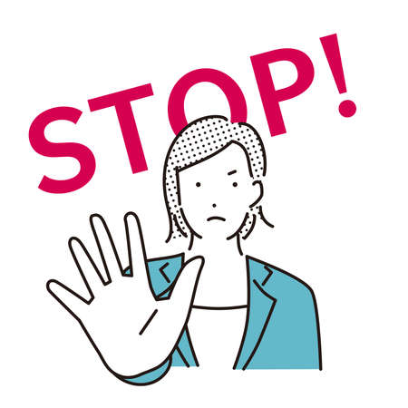 Woman making a stop gestureのイラスト素材