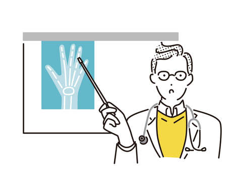Doctor explaining X-rayのイラスト素材