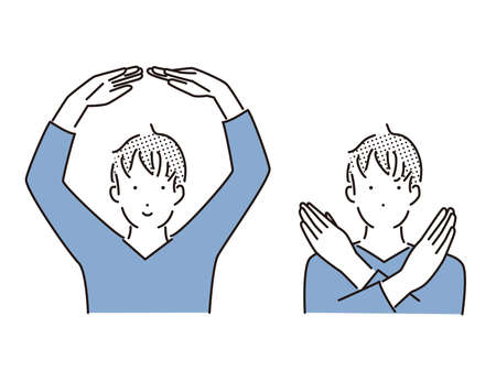 OK manのイラスト素材