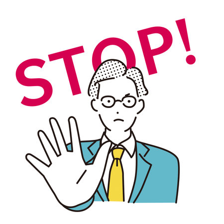 A businessman making a stop gestureのイラスト素材