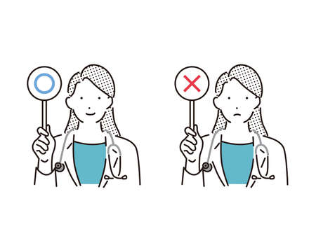 Female doctor to answerのイラスト素材