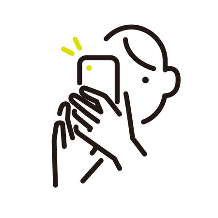 Take a photo with your smartphoneのイラスト素材