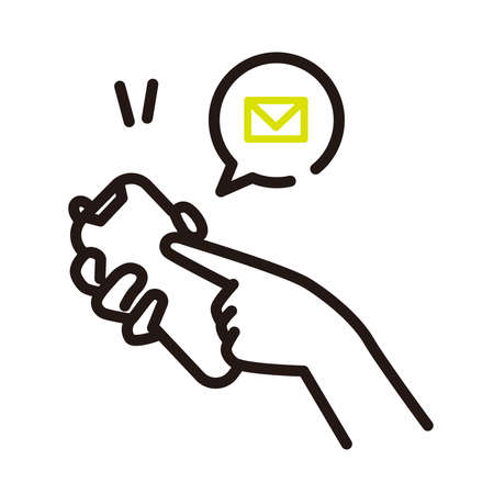 Send an email on your smartphoneのイラスト素材