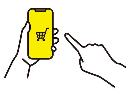 Make a payment with your smartphoneのイラスト素材